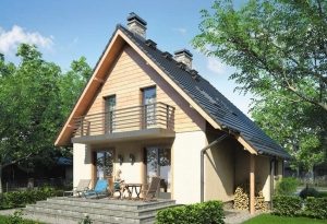 Проект 6. Фасад двухэтажного дома 10х10 м Проект 6. Фасад двухэтажного дома 10х10 м