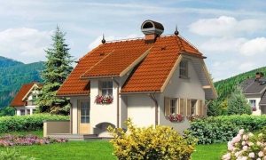 Проект 1. Фасад двухэтажного дома 6х8 м Проект 1. Фасад двухэтажного дома 6х8 м