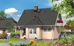 Проект 4. Фасад двухэтажного дома 7х8 м Проект 4. Фасад двухэтажного дома 7х8 м