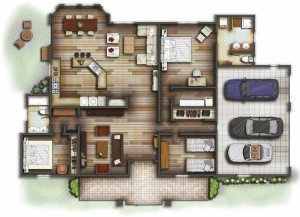 План одноэтажного дома с удобным размещением комнат План одноэтажного дома с удобным размещением комнат