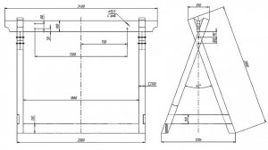 Чертеж опорной части для деревянных садовых качелей Чертеж опорной части для деревянных садовых качелей