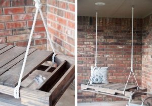 Качели из поддона, шаг 3: закрепление качелей с помощью троса или крепкой веревки Качели из поддона, шаг 3: закрепление качелей с помощью троса или крепкой веревки