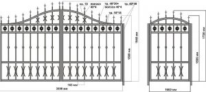 Пример монтажа распашных кованых ворот и калитки Пример монтажа распашных кованых ворот и калитки