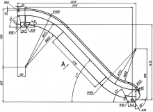 Чертеж ската для горки с монтажными размерами Чертеж ската для горки с монтажными размерами