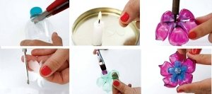 Процесс создания цветов из пластиковых бутылок с помощью технологии оплавления Процесс создания цветов из пластиковых бутылок с помощью технологии оплавления