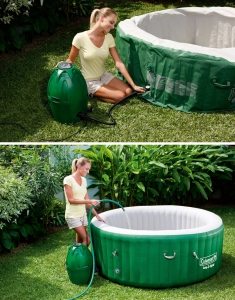 Надувной бассейн очень прост в эксплуатации, достаточно набрать в него воздух с помощью насоса и наполнить водой Надувной бассейн очень прост в эксплуатации, достаточно набрать в него воздух с помощью насоса и наполнить водой