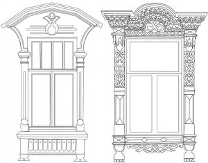 Эскизы резных оконных деревянных наличников Эскизы резных оконных деревянных наличников