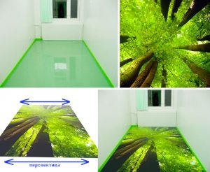 С помощью графического редактора можно посмотреть, как картинка будет смотреться на полу С помощью графического редактора можно посмотреть, как картинка будет смотреться на полу