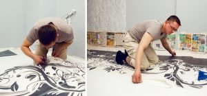 Изображение обрезается и наклеивается на пол Изображение обрезается и наклеивается на пол