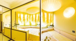 Яркая спальня, занявшая все пространство лоджии Яркая спальня, занявшая все пространство лоджии