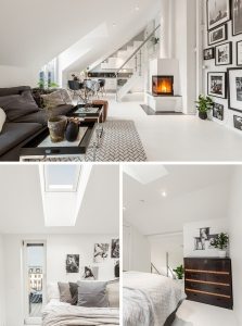 Интерьер двухуровневого мансардного пространства Интерьер двухуровневого мансардного пространства