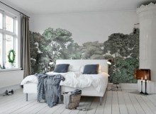 Красивый настенный пейзаж в оформлении спальни Красивый настенный пейзаж в оформлении спальни