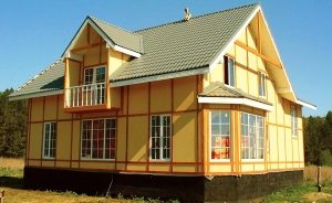 Окрашенные ЦСП панели на фасаде дома Окрашенные ЦСП панели на фасаде дома