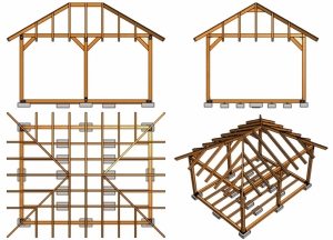 Стропильная система дома с вальмовой кровлей Стропильная система дома с вальмовой кровлей
