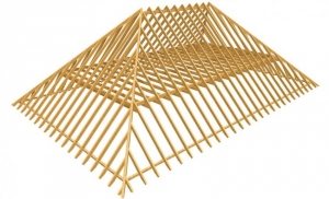 Схематическая конструкция вальмовой крыши Схематическая конструкция вальмовой крыши