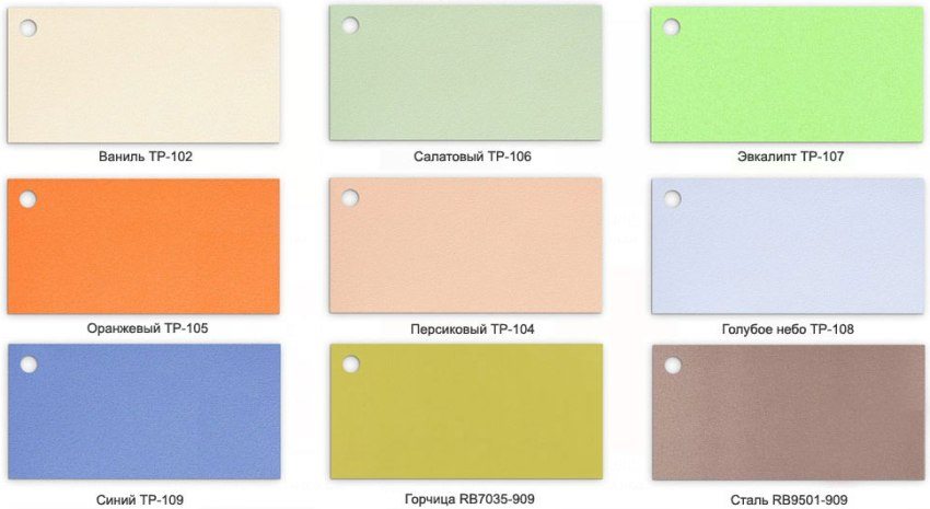 Различные варианты расцветок матовых пластиковых панелей для стен