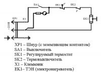 Электрическая схема масляного радиатора Электрическая схема масляного радиатора