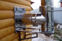 Монтаж сэндвич дымоотвода на деревянный сруб Монтаж сэндвич дымоотвода на деревянный сруб