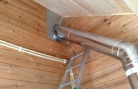 Монтаж дымохода производят «снизу вверх», начиная от отопительного прибора до дымовой трубы на крыше Монтаж дымохода производят «снизу вверх», начиная от отопительного прибора до дымовой трубы на крыше