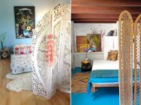 Легкая ширма с ажурной резьбой или плетением способна украсить вашу спальню Легкая ширма с ажурной резьбой или плетением способна украсить вашу спальню