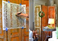 Декорирование перегородки с помощью трафарета и белой краски Декорирование перегородки с помощью трафарета и белой краски