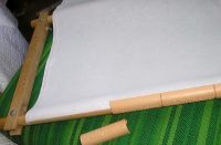 Крепление полотна ткани к каркасу ширмы Крепление полотна ткани к каркасу ширмы