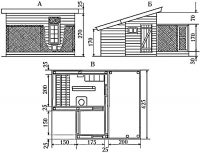 Курятник на 10 кур: А - фасад; Б - вид со стороны тамбура; В - общий план курятника Курятник на 10 кур: А - фасад; Б - вид со стороны тамбура; В - общий план курятника