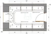 План гардеробной с П-образным расположением шкафов и полок План гардеробной с П-образным расположением шкафов и полок