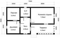 Проект бани из СИП-панелей 4х7 м