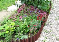 Для создания бордюра можно использовать оставшийся после ремонта кровли ондулин Для создания бордюра можно использовать оставшийся после ремонта кровли ондулин