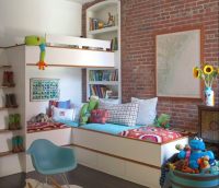 Обои с имитацией кирпичной кладки в детской Обои с имитацией кирпичной кладки в детской