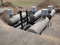 Участок с несколькими газгольдерами Участок с несколькими газгольдерами