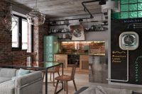 Американский индустриальный стиль часто используется для оформления квартир молодых людей Американский индустриальный стиль часто используется для оформления квартир молодых людей