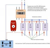 Схема проверки и тестирования УЗО с помощью мультиметра Схема проверки и тестирования УЗО с помощью мультиметра