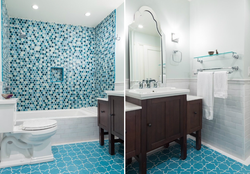 Дизайн ванной комнаты: фото отделки плиткой лучших интерьеров