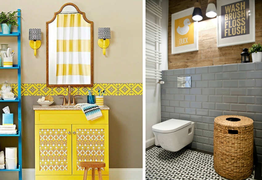 Яркие акценты и элементы декора сделают интерьер ванной комнаты красочным и уютным