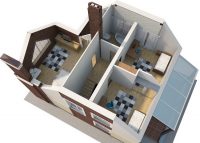 3D-проект небольшого загородного дома с мансардным этажом 3D-проект небольшого загородного дома с мансардным этажом