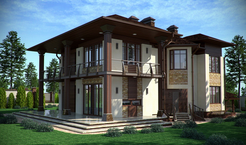 Проект двухэтажного кирпичного дома