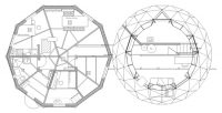 Схема планировки интерьера купольного дома