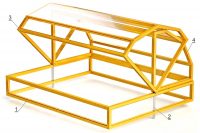 1. Основание. 2. Металлический костыль. 3. Внешний сектор призмы. 4. Внутренний сектор призмы. 1. Основание. 2. Металлический костыль. 3. Внешний сектор призмы. 4. Внутренний сектор призмы.