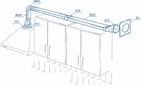 Схема установки вытяжки с помощью пластикового воздуховода Схема установки вытяжки с помощью пластикового воздуховода