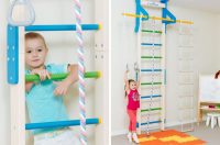 Для того чтобы обезопасить занятия спортом на шведской стенке, можно дополнительно приобрести маты, которые защитят ребенка в случае падения Для того чтобы обезопасить занятия спортом на шведской стенке, можно дополнительно приобрести маты, которые защитят ребенка в случае падения