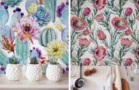 Пестрые обои с цветочным орнаментом Пестрые обои с цветочным орнаментом