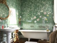 Растительный орнамент в оформлении ванной комнаты Растительный орнамент в оформлении ванной комнаты