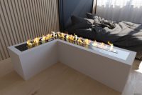 Для оформления спальни в сдержанном стиле можно использовать современный биокамин Для оформления спальни в сдержанном стиле можно использовать современный биокамин