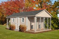 Пример конструкции вольера для четырех собак с отдельным входом для кормления Пример конструкции вольера для четырех собак с отдельным входом для кормления