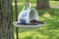 Креативная кормушка из блюдца и чашки Креативная кормушка из блюдца и чашки