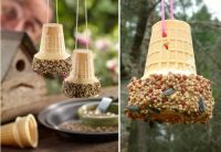 Для создания зерновых подвесов использованы вафельные стаканчики Для создания зерновых подвесов использованы вафельные стаканчики